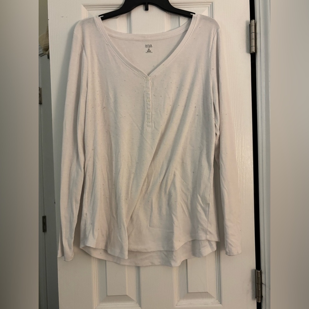 a.n.a Cream Long Sleeve Top